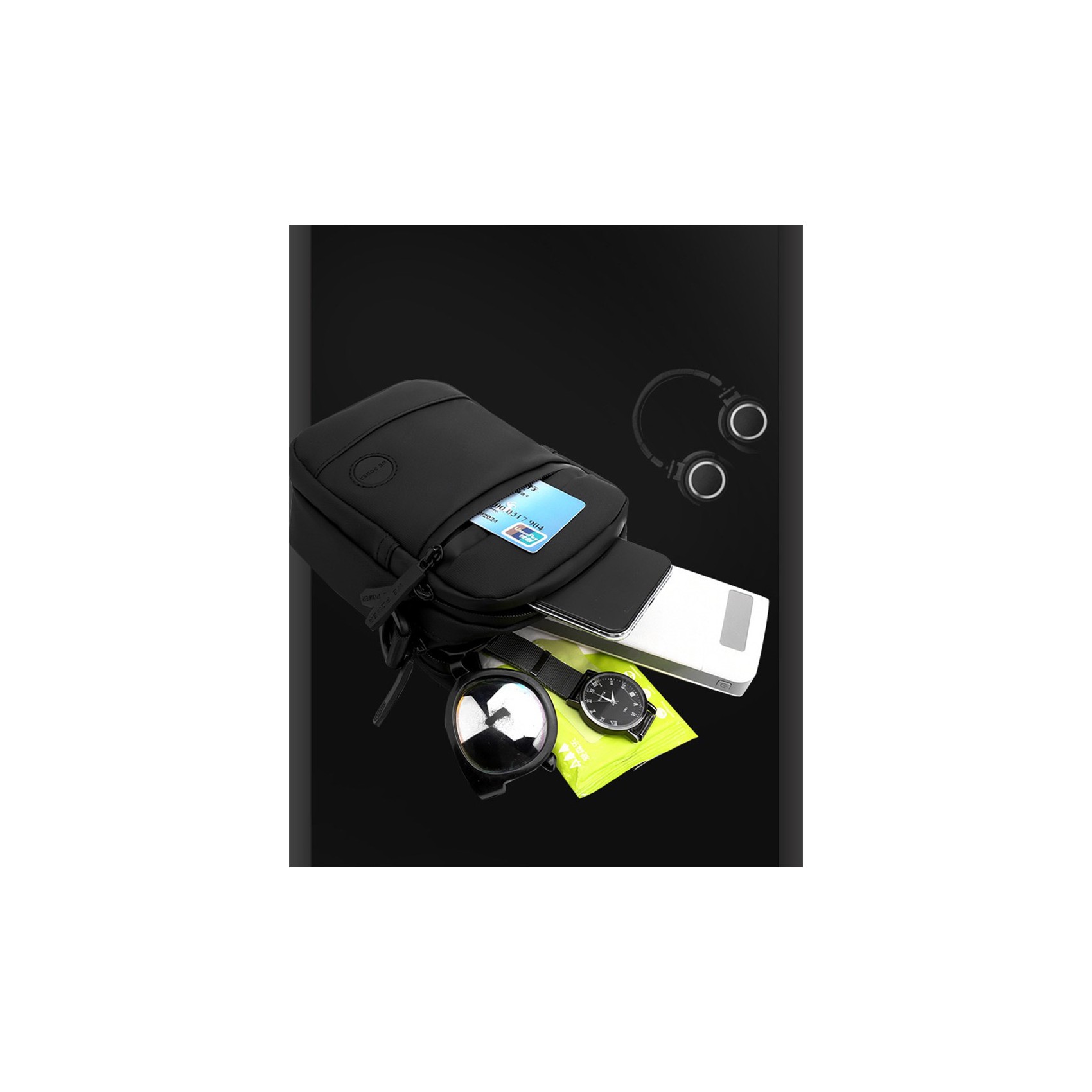 Мужская сумка барсетка Waltone через плечо черная