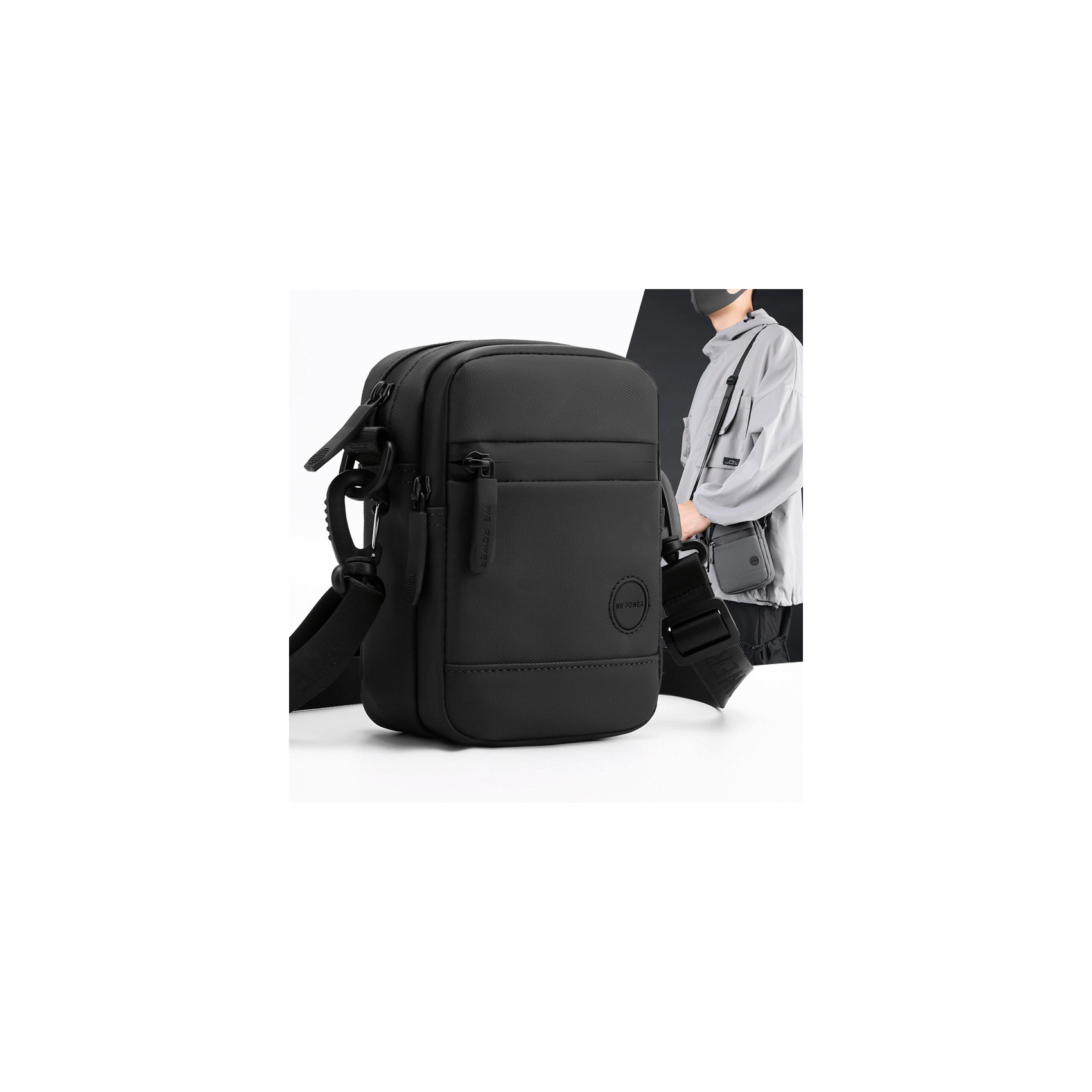 Мужская сумка барсетка Waltone через плечо черная