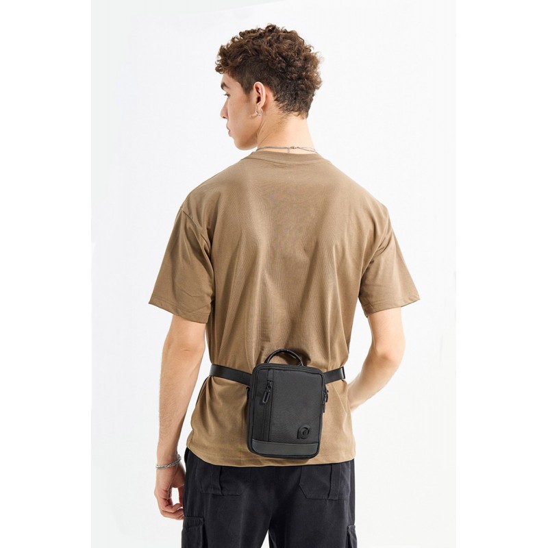 Мужская сумка барсетка через плечо Henry черная - 3 фото