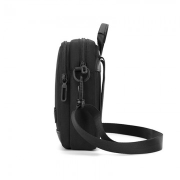 Чоловіча сумка барсетка через плече Henry чорна фото