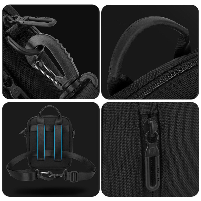 Чоловіча сумка барсетка через плече Henry чорна - 8 фото