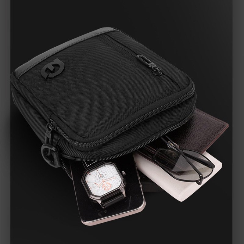 Чоловіча сумка барсетка через плече Henry чорна - 10 фото