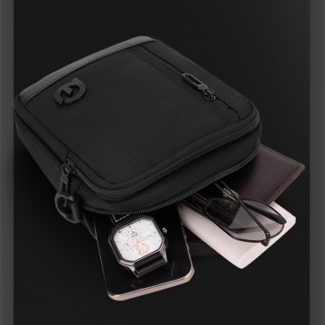 Чоловіча сумка барсетка через плече Henry чорна фото