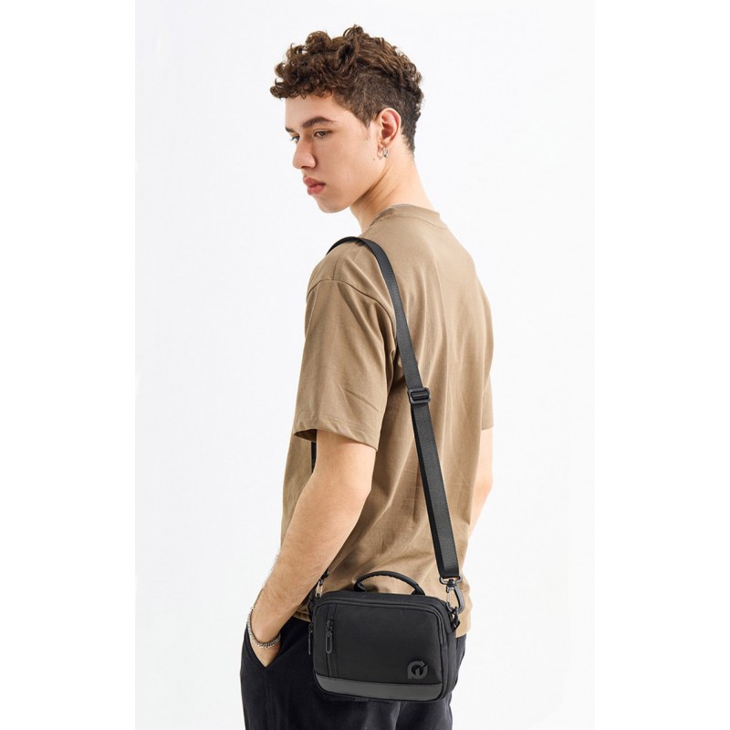 Мужская сумка барсетка через плечо Marc черная - 1 фото