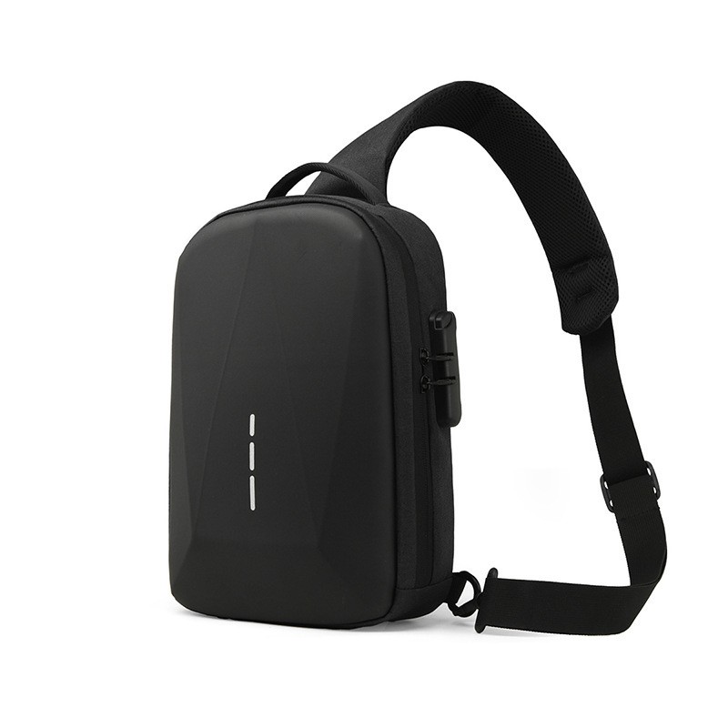 Мужская сумка слинг через плечо Breton черная - 1 фото