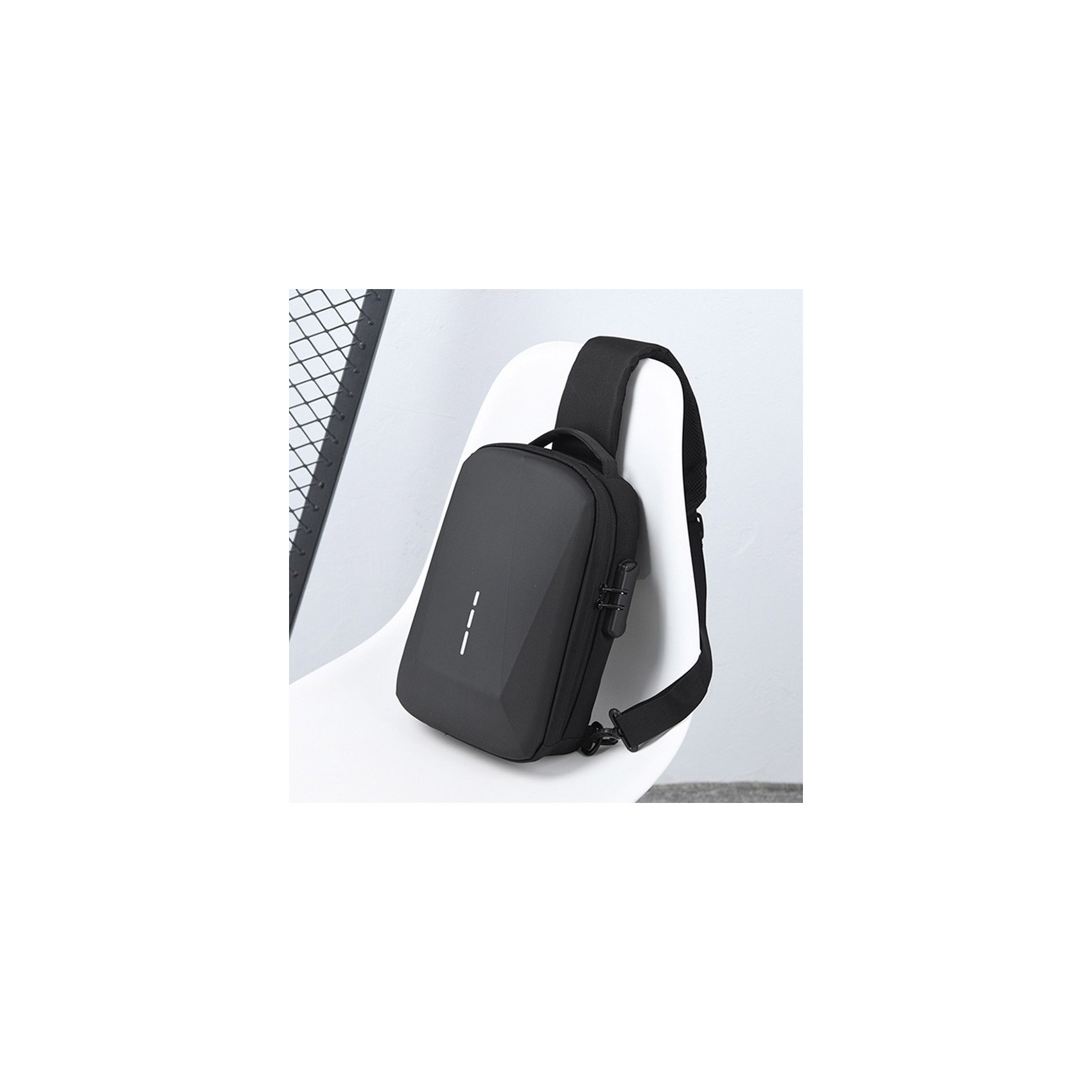 Мужская сумка слинг через плечо Breton черная