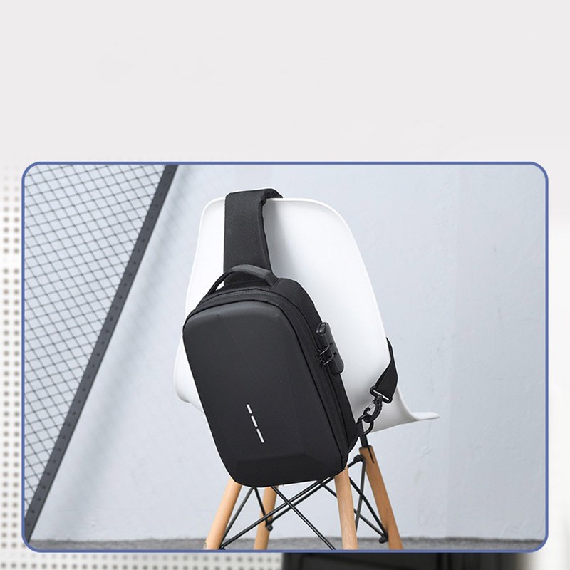 Мужская сумка слинг через плечо Breton черная - 3 фото