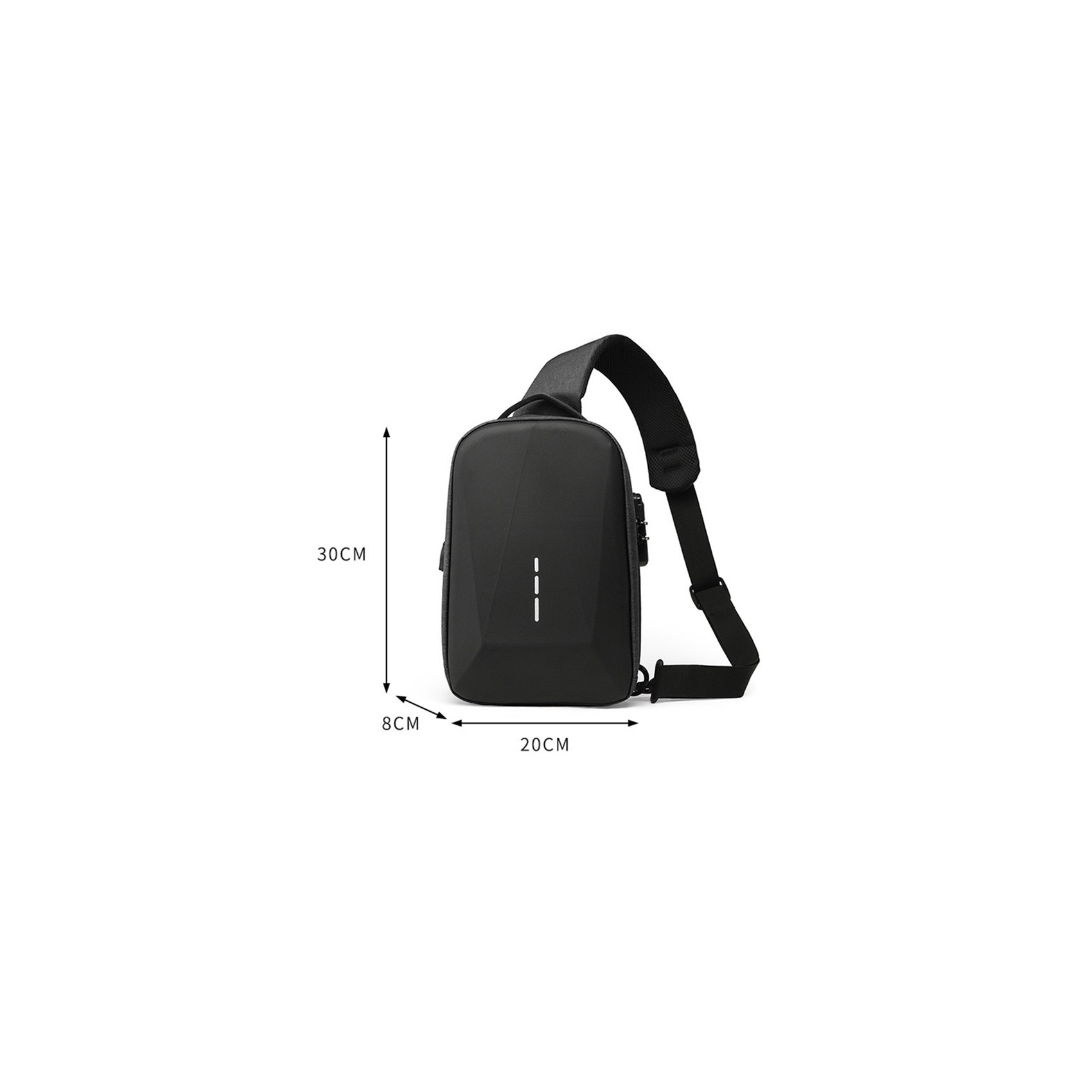 Мужская сумка слинг через плечо Breton черная