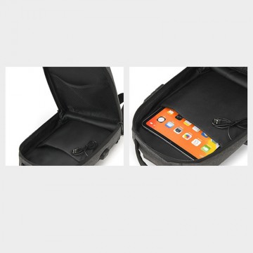 Чоловіча сумка слінг через плече Breton чорна фото