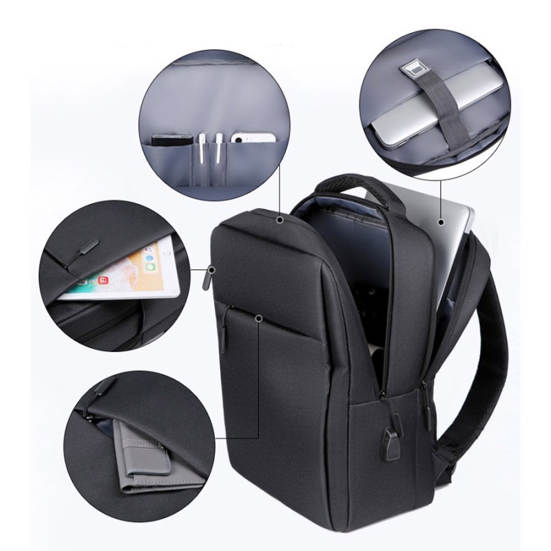 Чоловічий рюкзак для ноутбука Edelman чорний - 5 фото