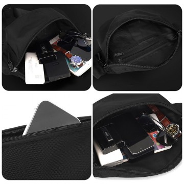 Сумка бананка на пояс Lester чорна фото