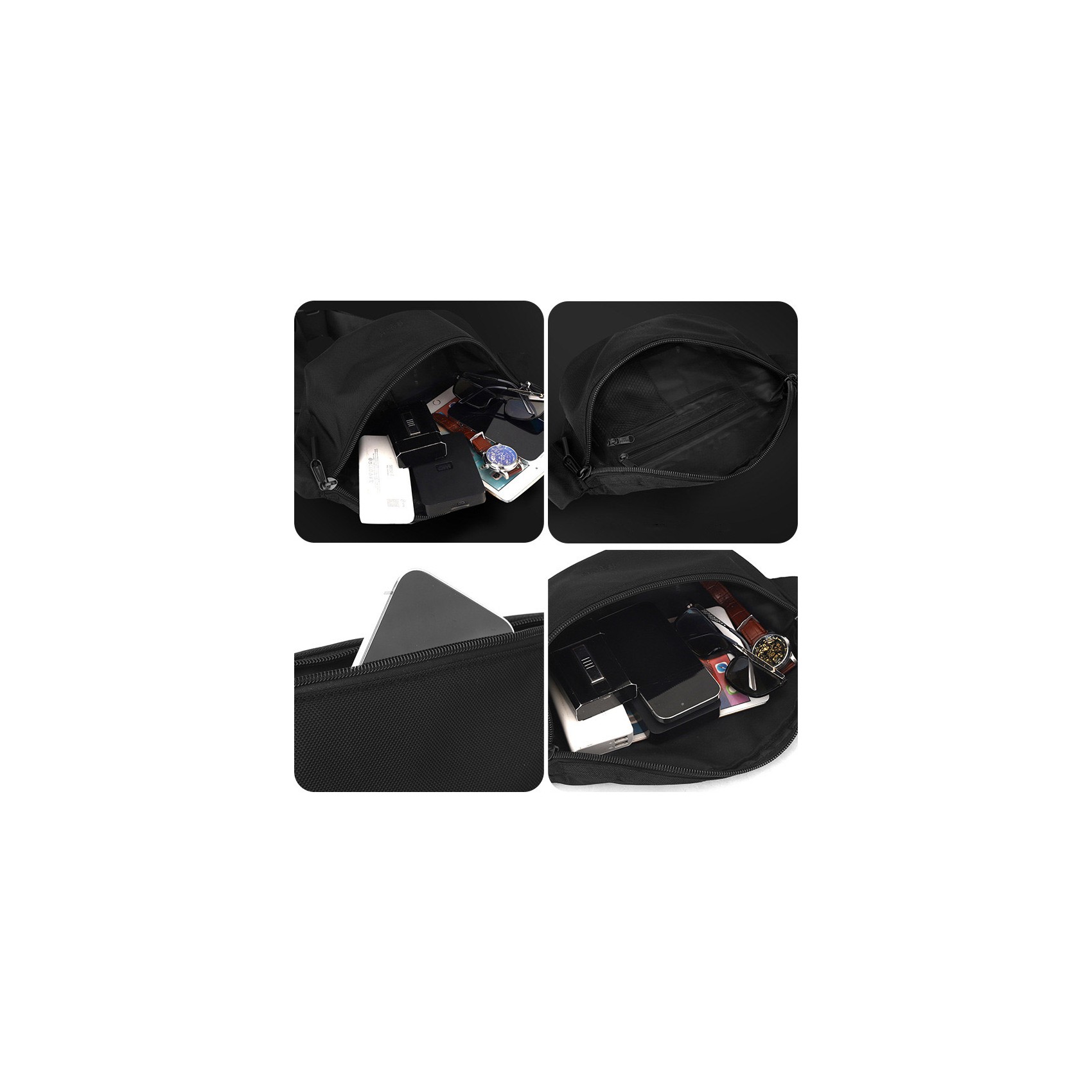 Сумка бананка на пояс Lester чорна