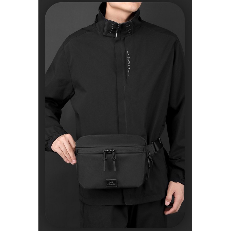 Сумка бананка на пояс Malcolm черная - 2 фото