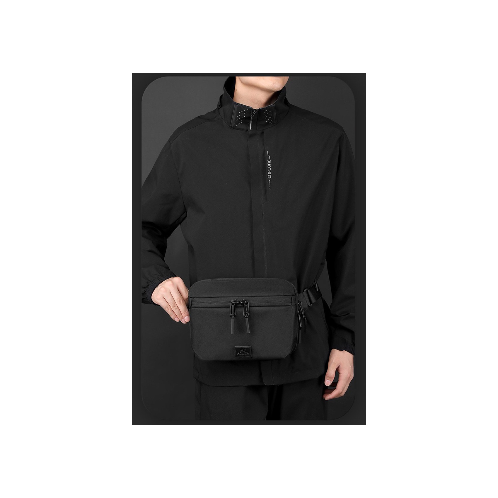 Сумка бананка на пояс Malcolm черная