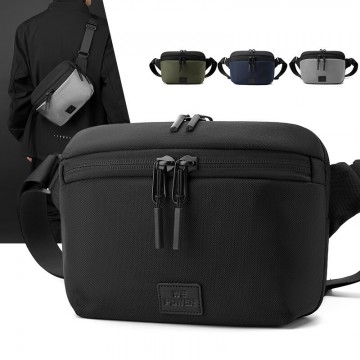 Сумка бананка на пояс Malcolm чорна фото