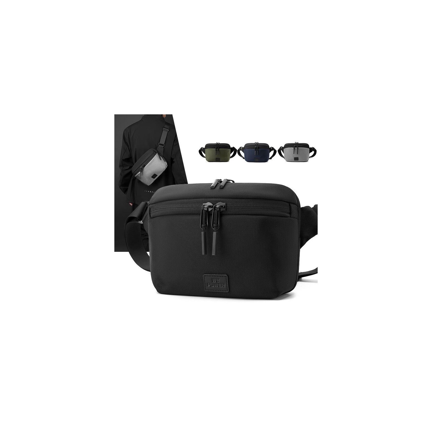 Сумка бананка на пояс Malcolm чорна