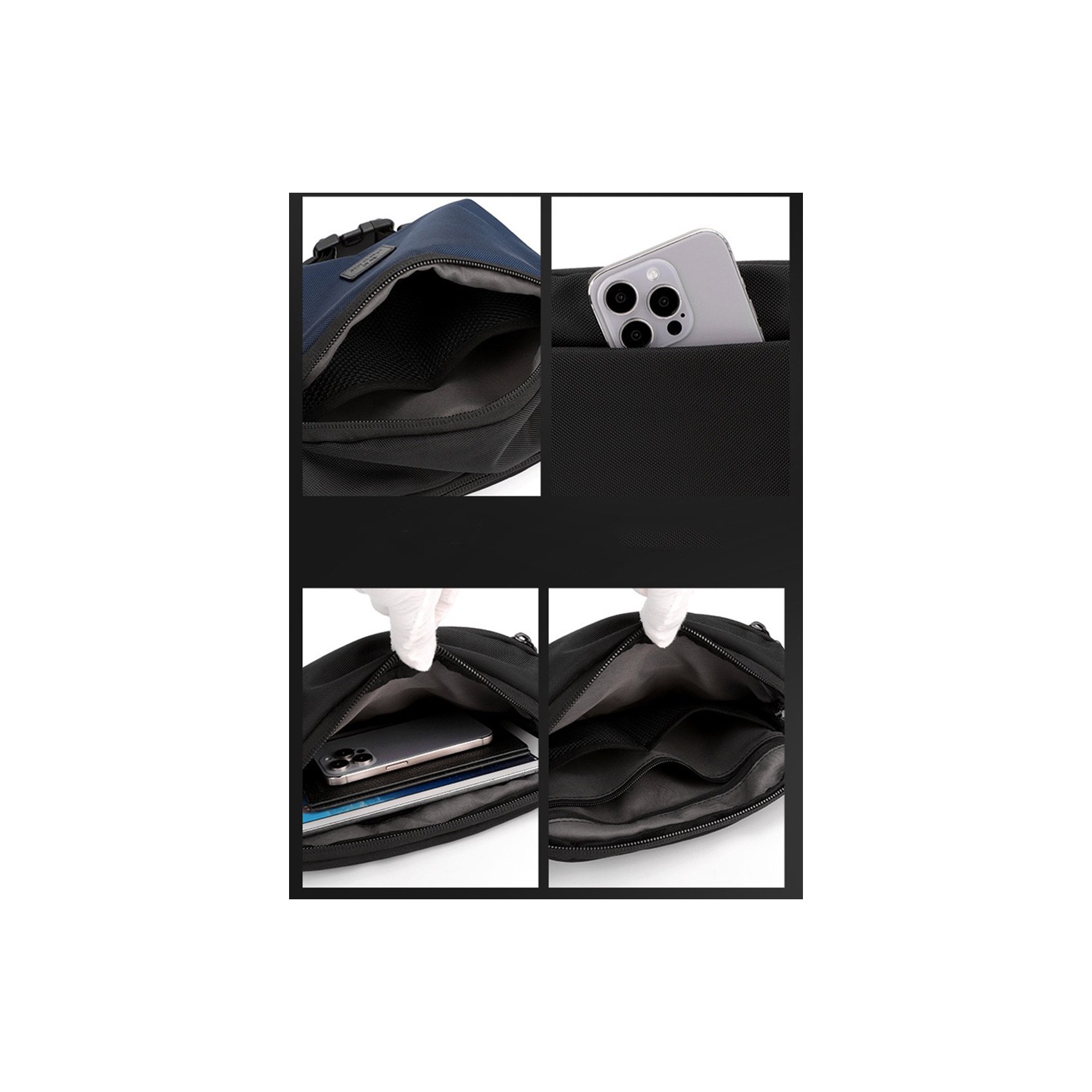 Сумка бананка на пояс Malcolm черная