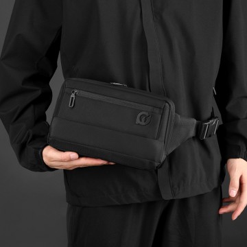 Сумка бананка на пояс Martin черная фото