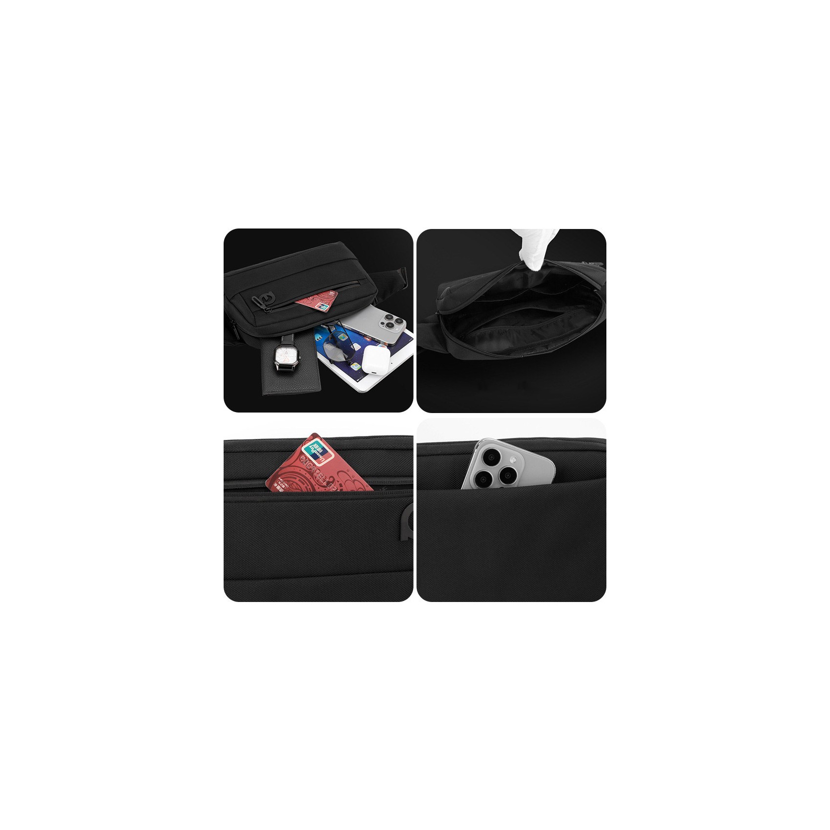 Сумка бананка на пояс Martin чорна