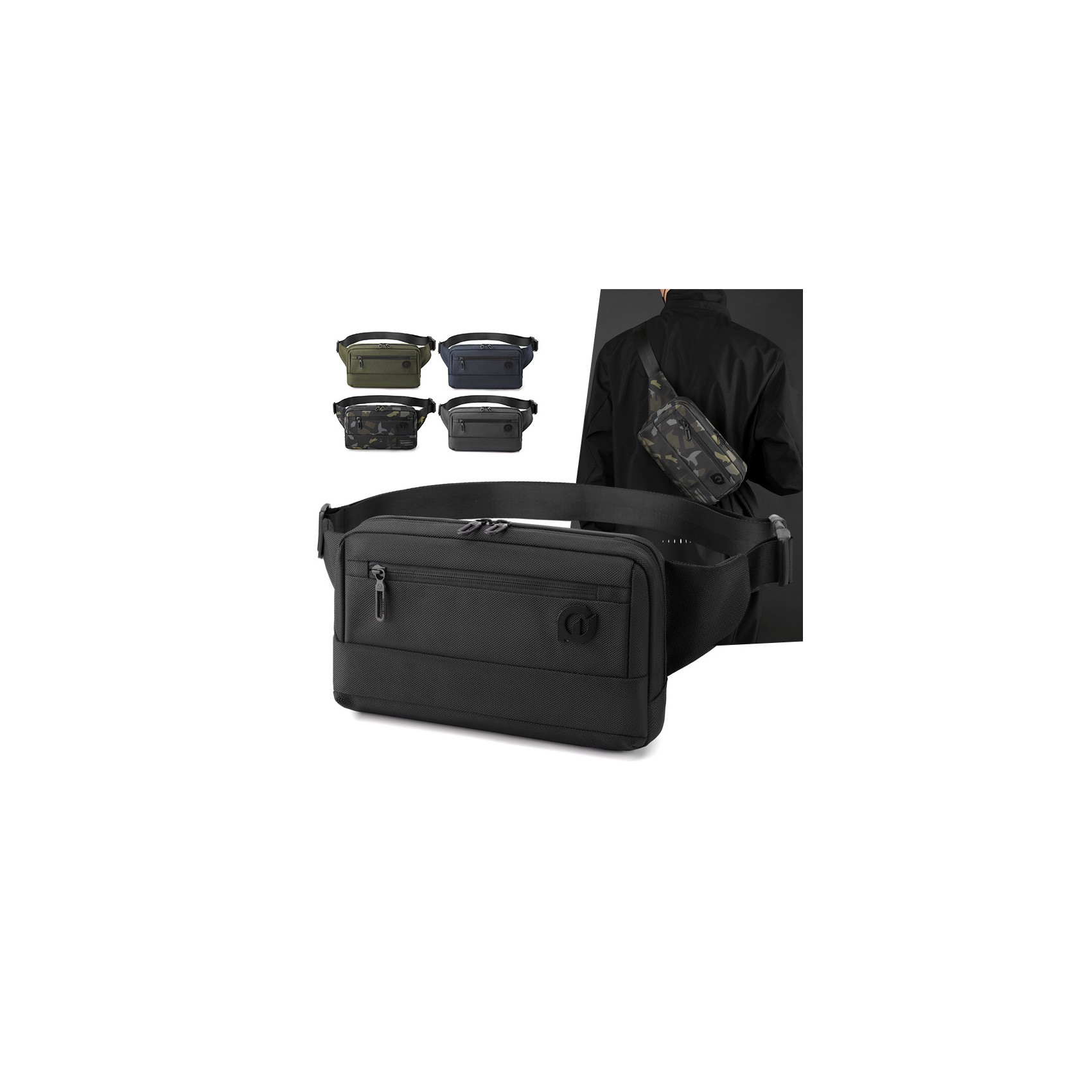 Сумка бананка на пояс Martin черная