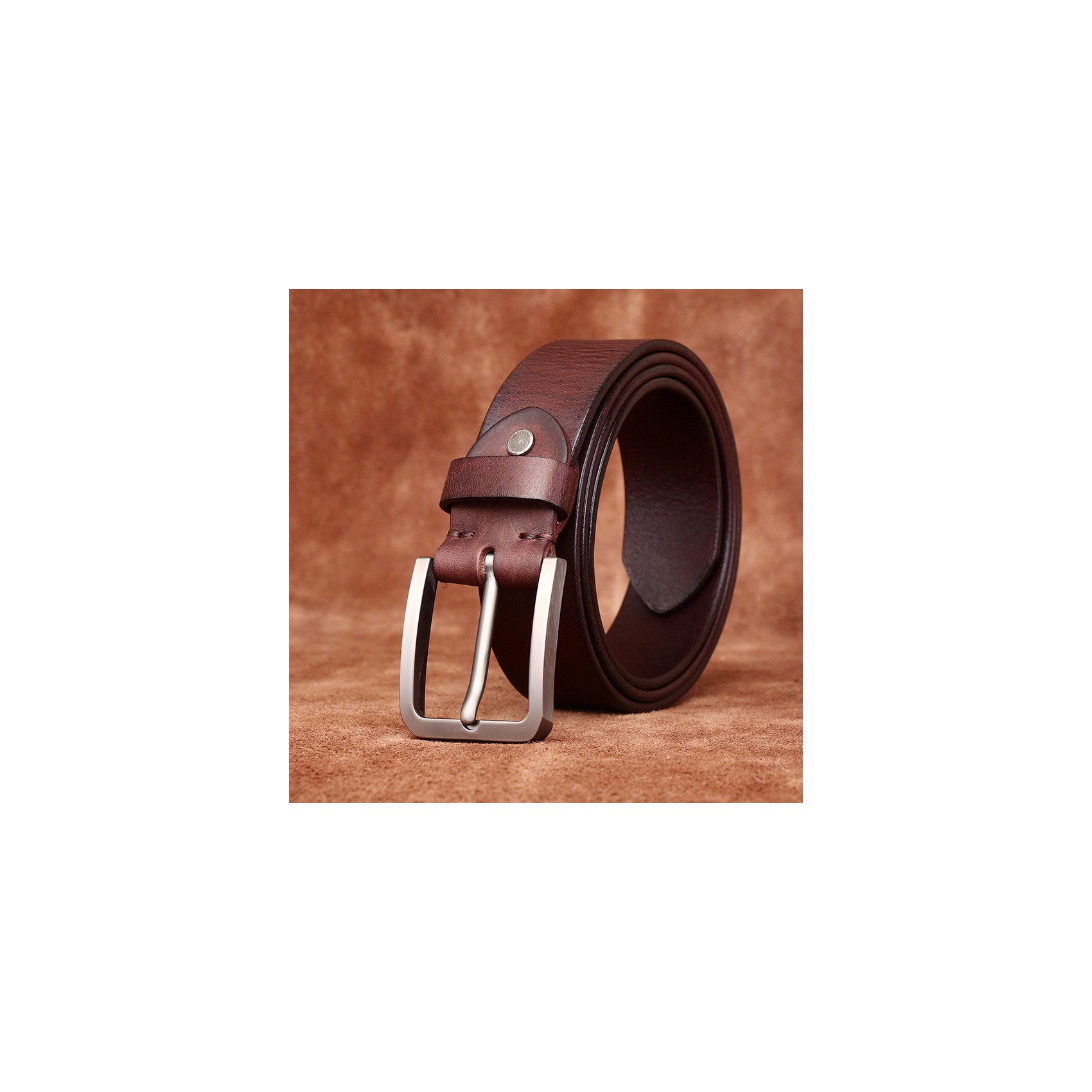 Чоловічий шкіряний ремінь Wingfield темно-коричневий