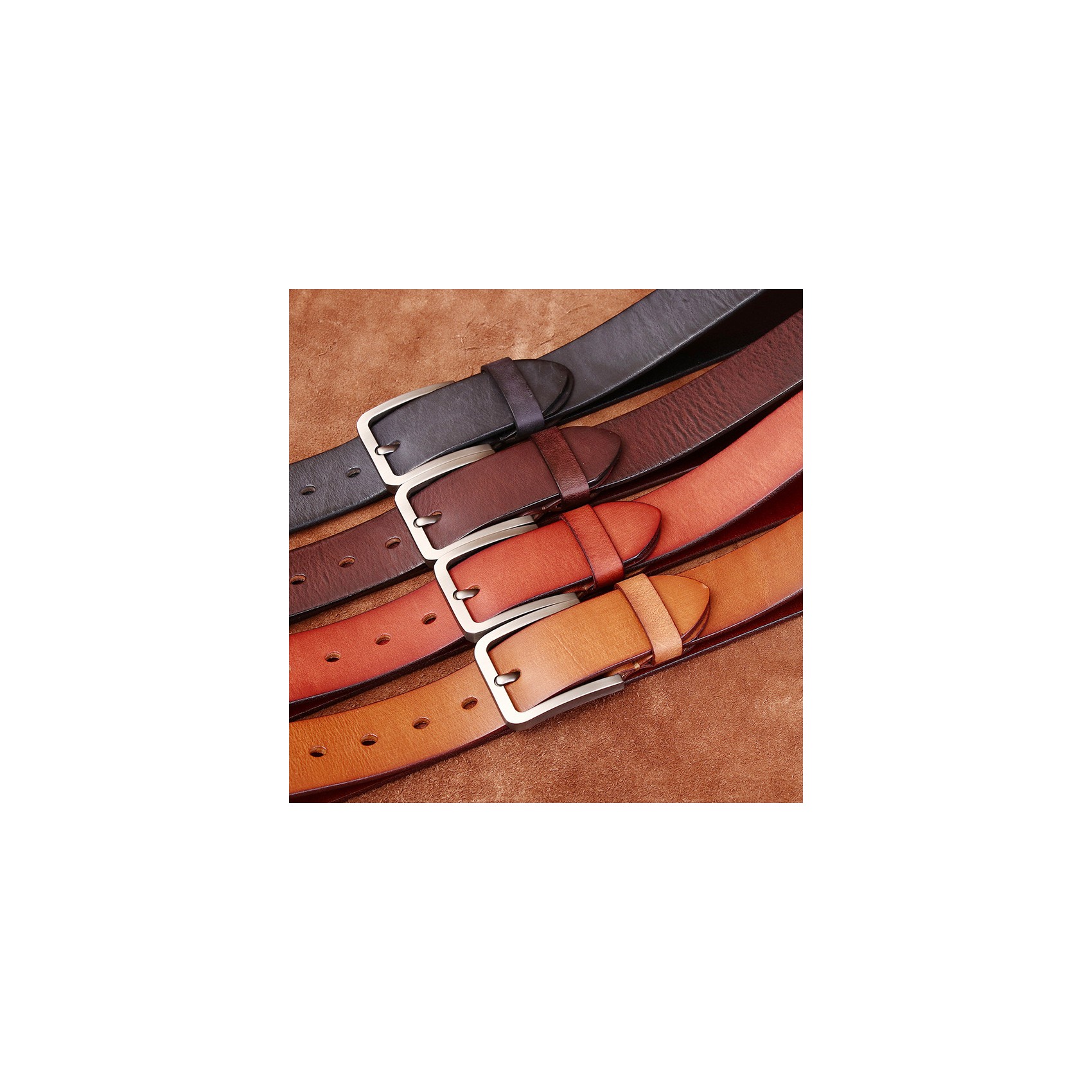 Мужской кожаный ремень Wingfield темно-коричневый