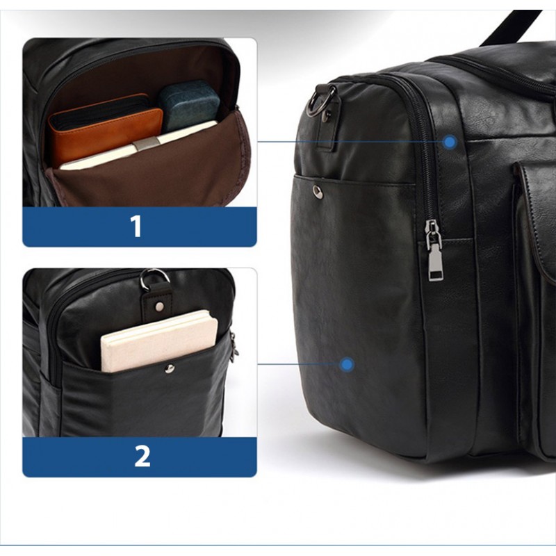 Мужская дорожная сумка Tobias черная - 11 фото