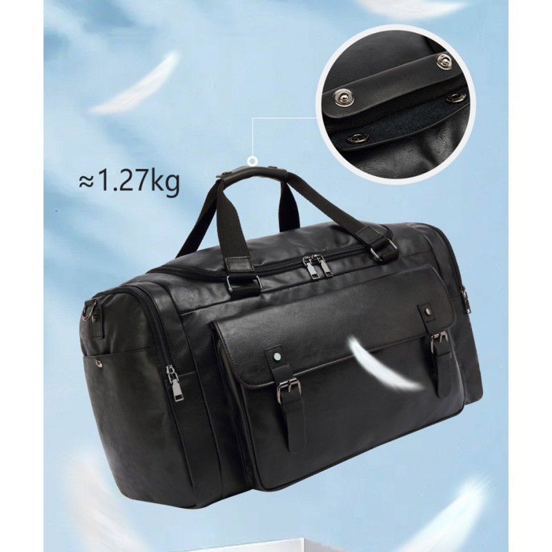 Мужская дорожная сумка Tobias черная - 21 фото