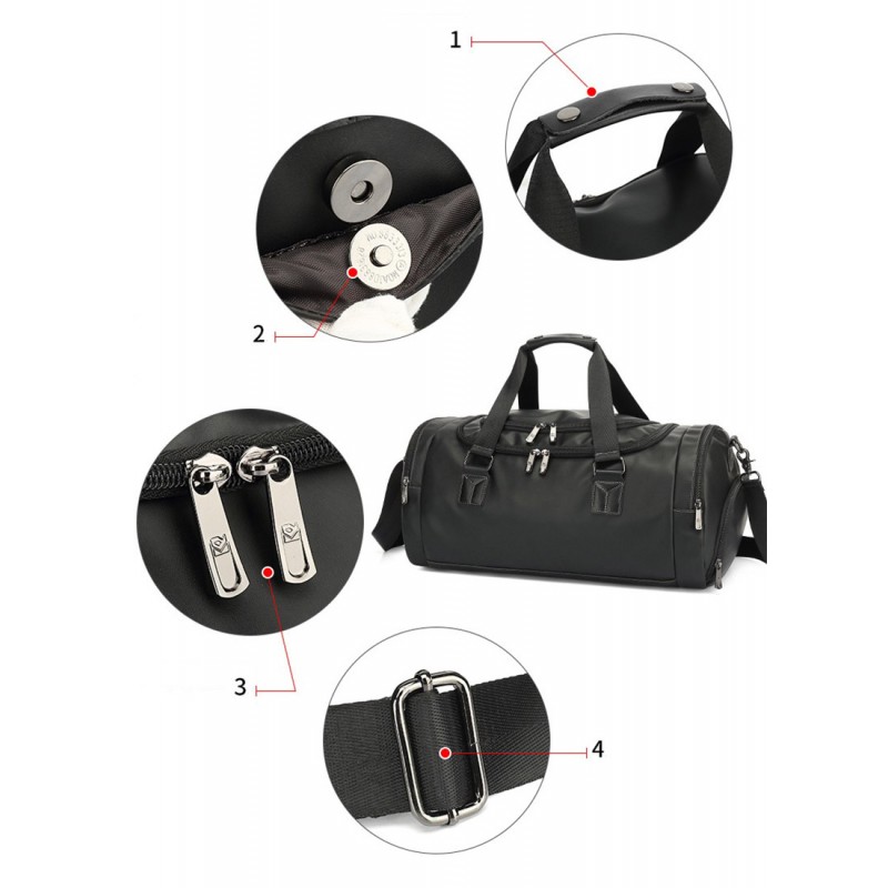 Чоловіча дорожня сумка Nathan чорна - 9 фото