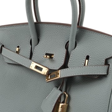 Жіноча шкіряна сумка Brigitte 25 сіро-блакитна фото