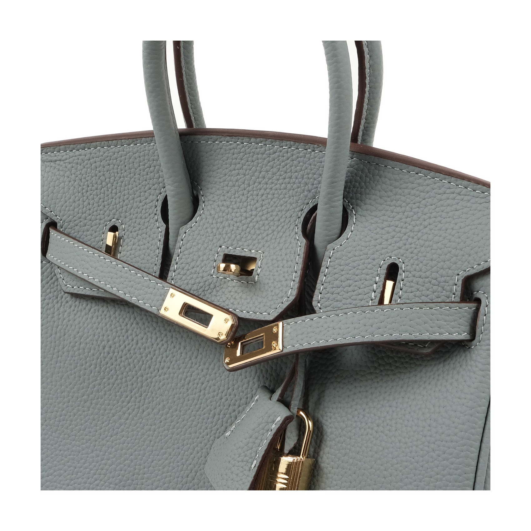 Жіноча шкіряна сумка Brigitte 25 сіро-блакитна