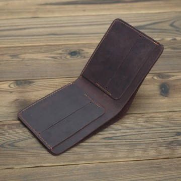 Чоловічий шкіряний гаманець William темно-коричневий фото