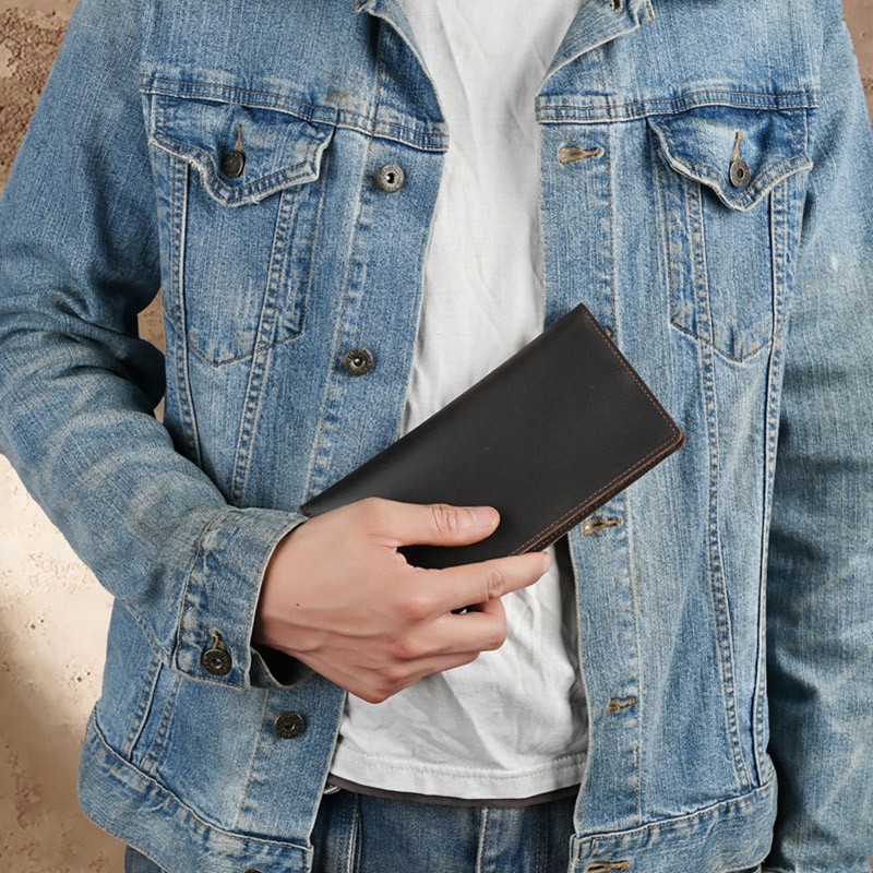 Мужской кожаный кошелек Henry темно-коричневый - 2 фото