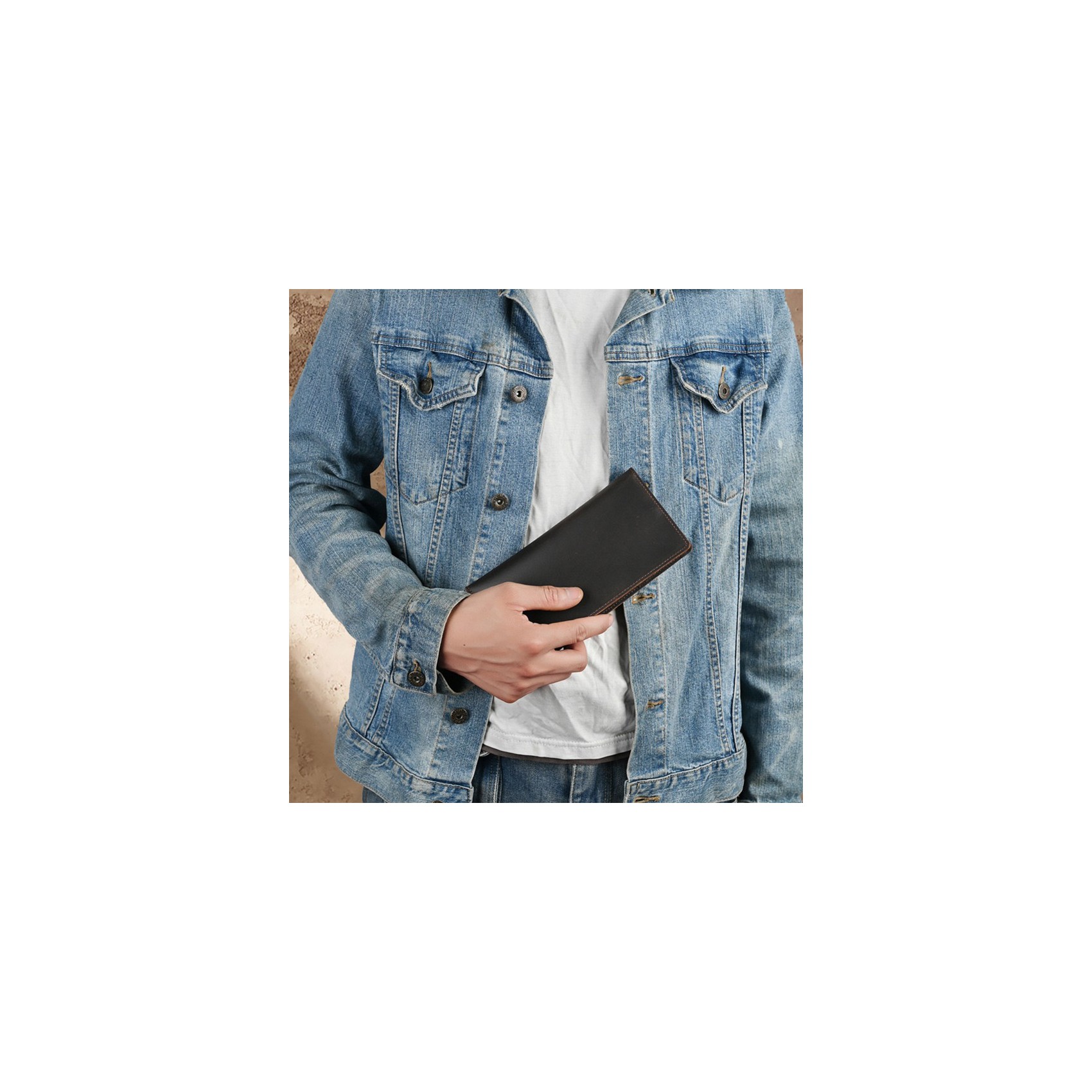 Мужской кожаный кошелек Henry темно-коричневый