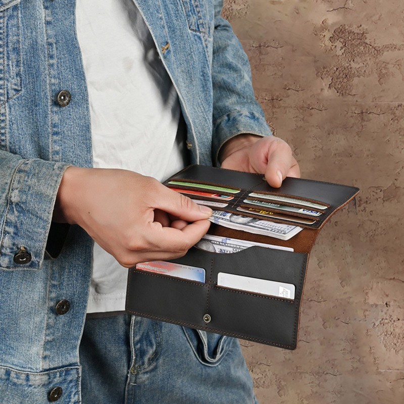 Чоловічий шкіряний гаманець Henry темно-коричневий - 1 фото