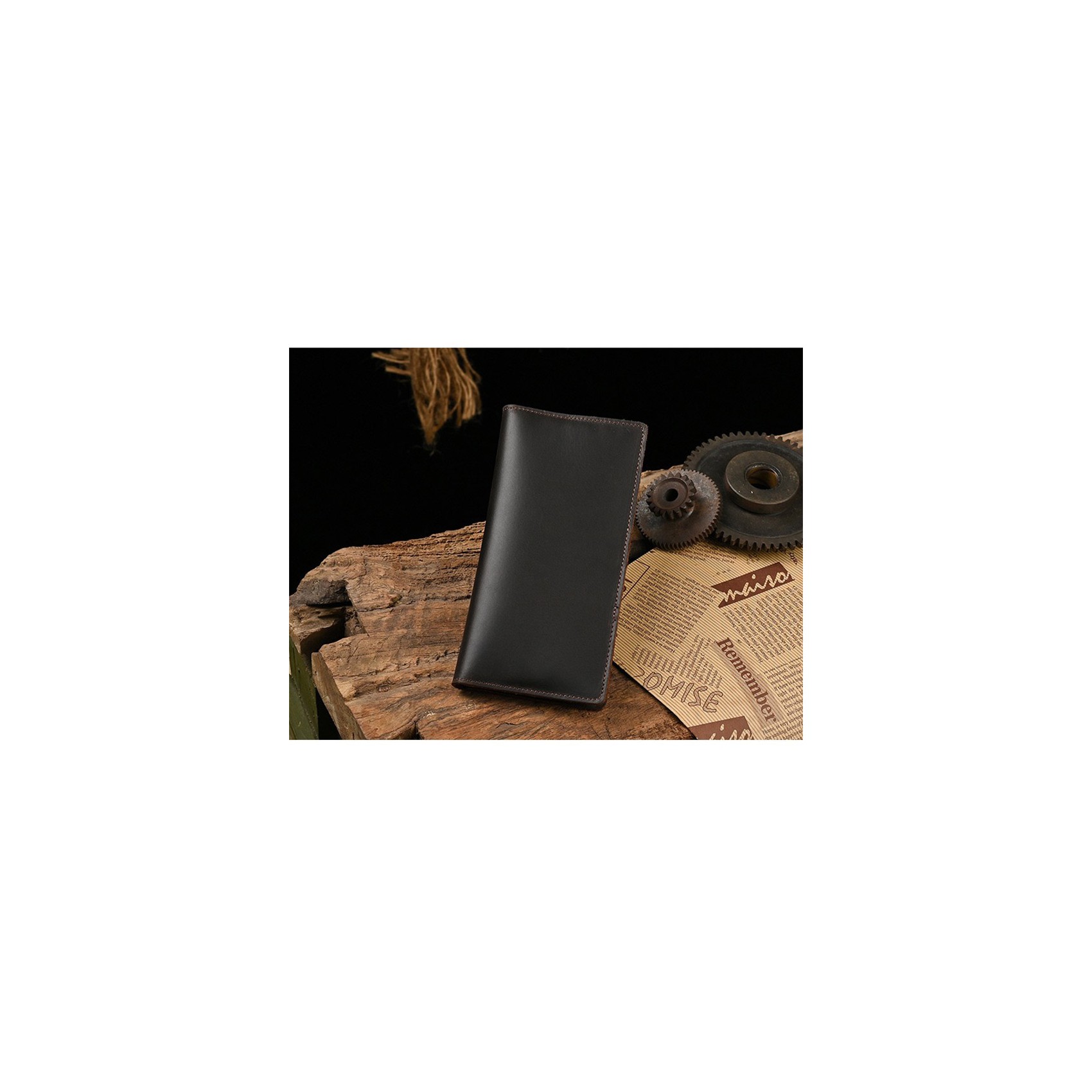 Мужской кожаный кошелек Henry темно-коричневый