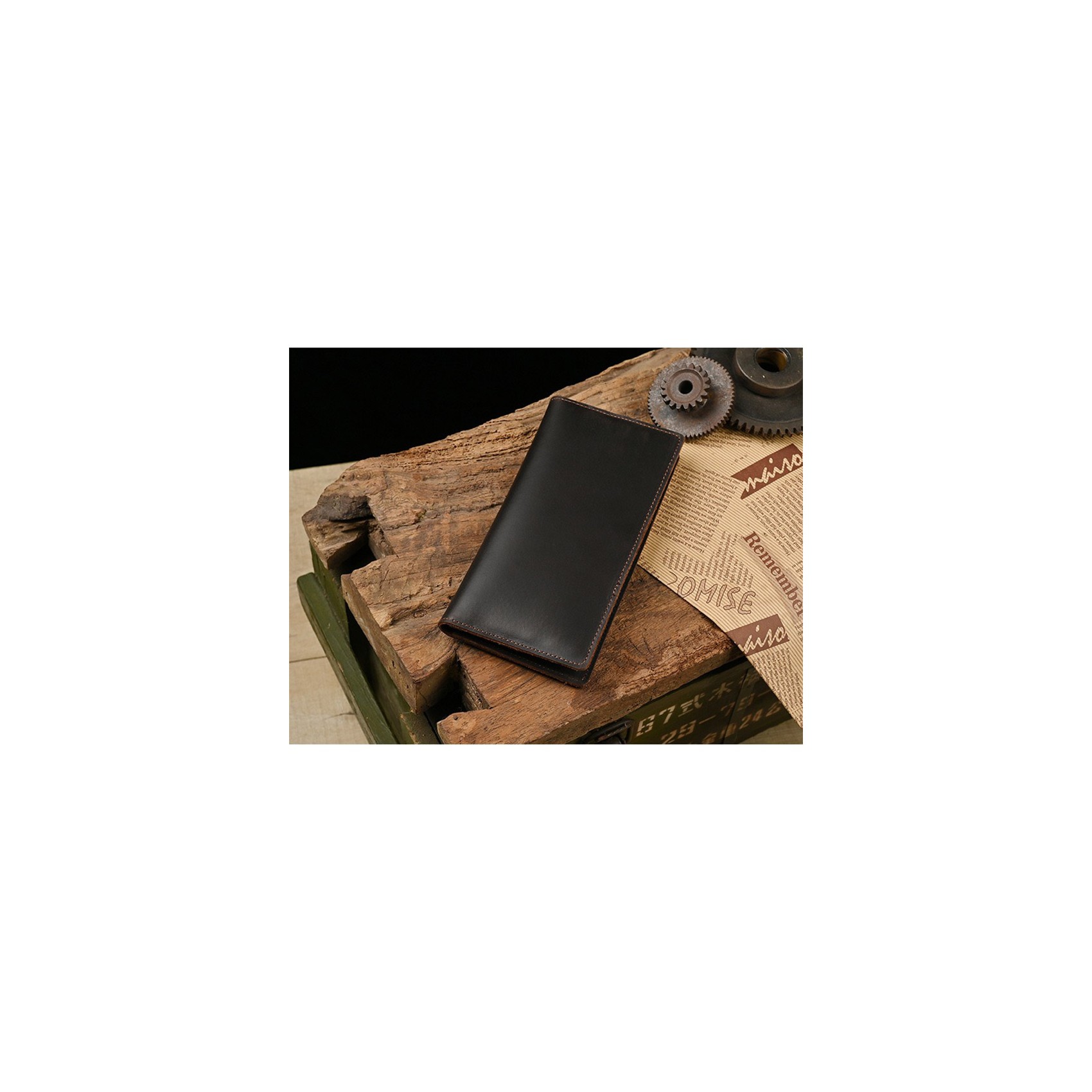 Мужской кожаный кошелек Henry темно-коричневый