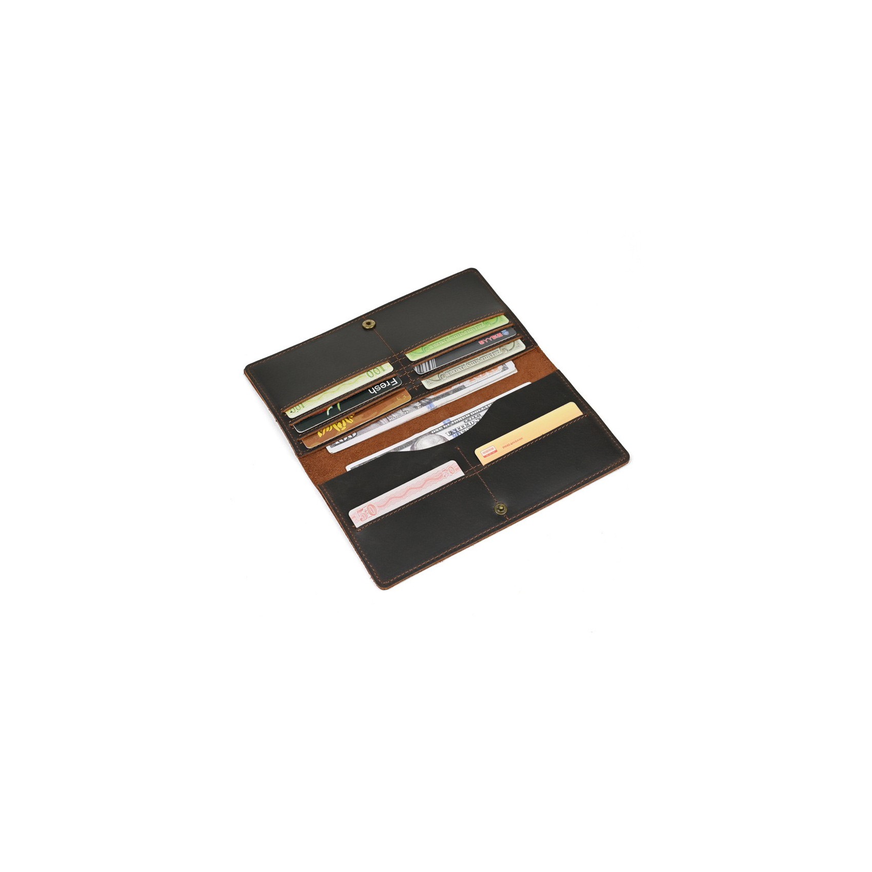 Мужской кожаный кошелек Henry темно-коричневый