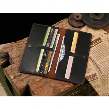 Мужской кожаный кошелек Henry темно-коричневый фото