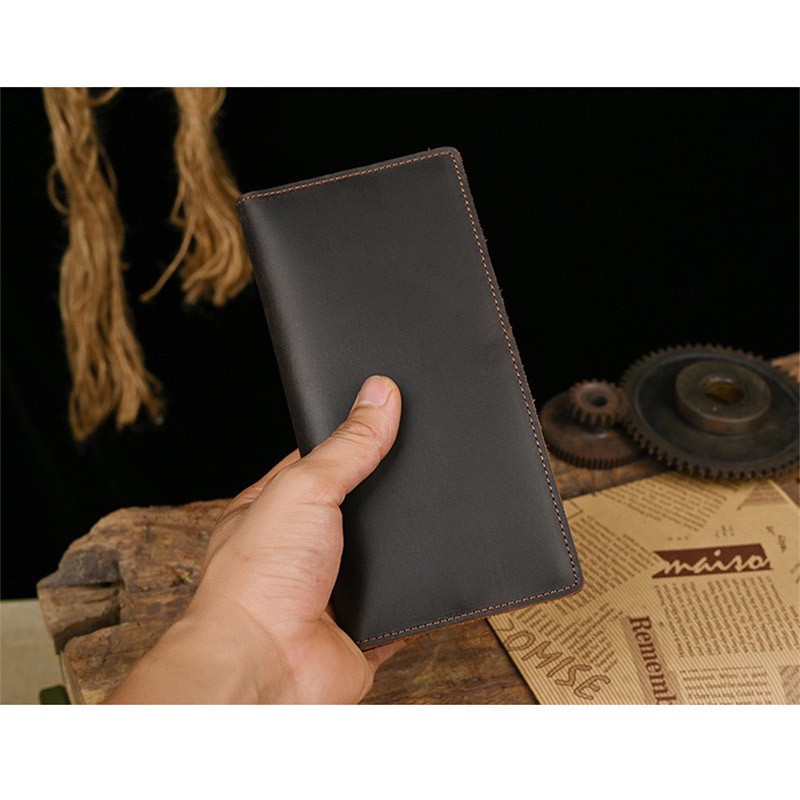 Мужской кожаный кошелек Henry темно-коричневый - 14 фото