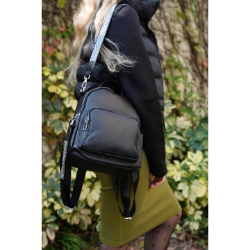 Женский кожаный рюкзак Adeline черный фото