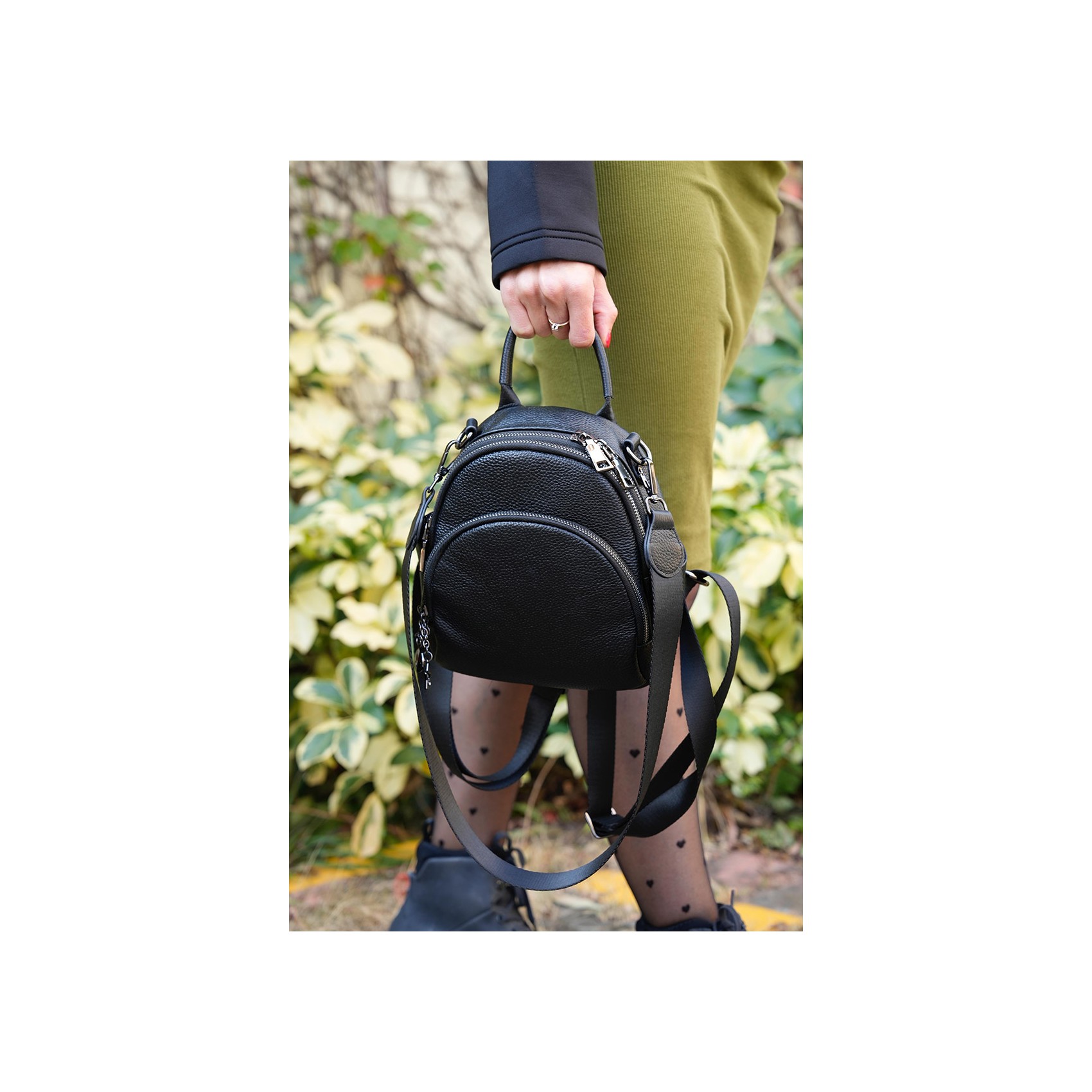 Женский кожаный рюкзак Alize черный