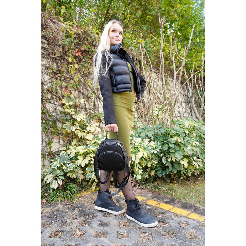 Женский кожаный рюкзак Alize черный - 25 фото