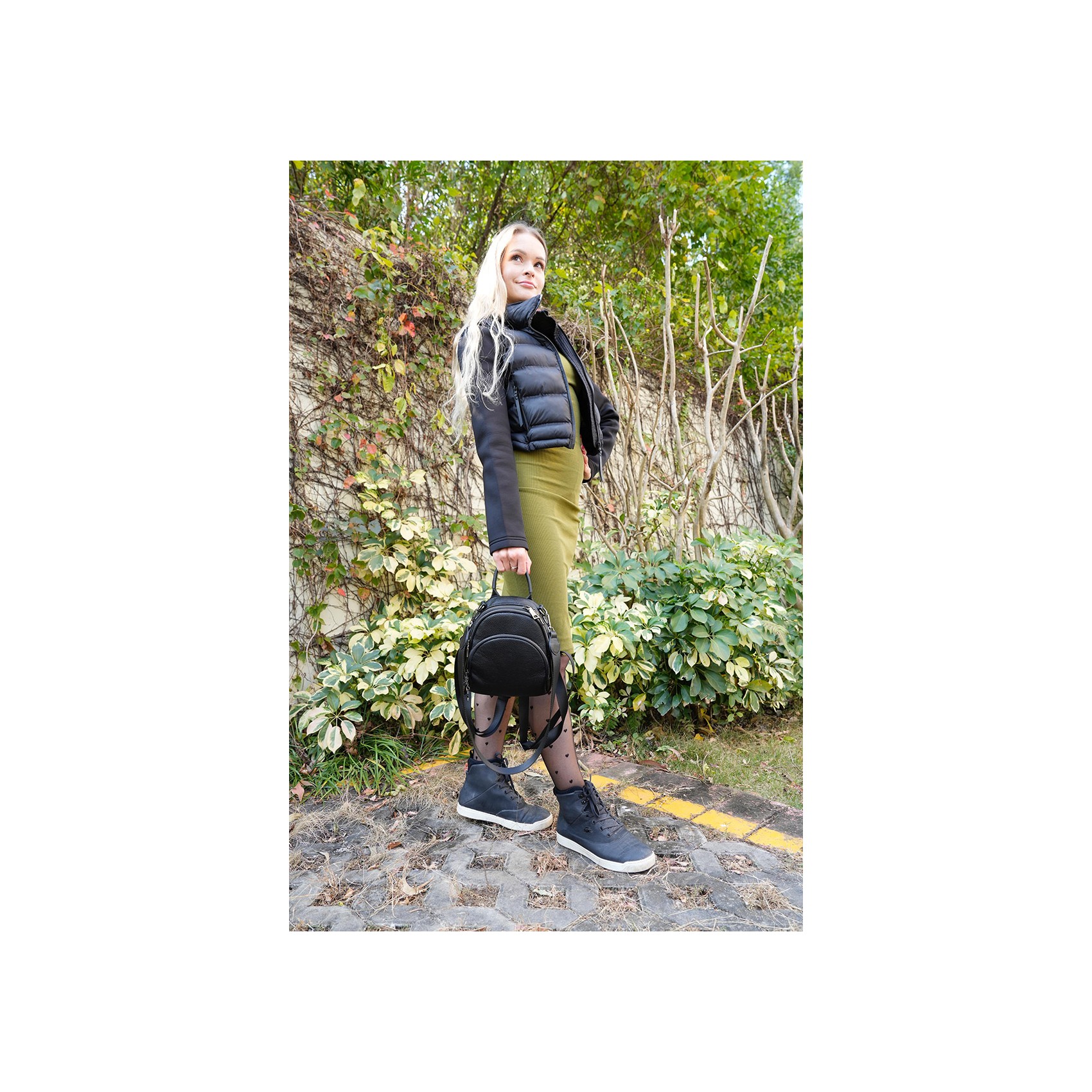 Женский кожаный рюкзак Alize черный