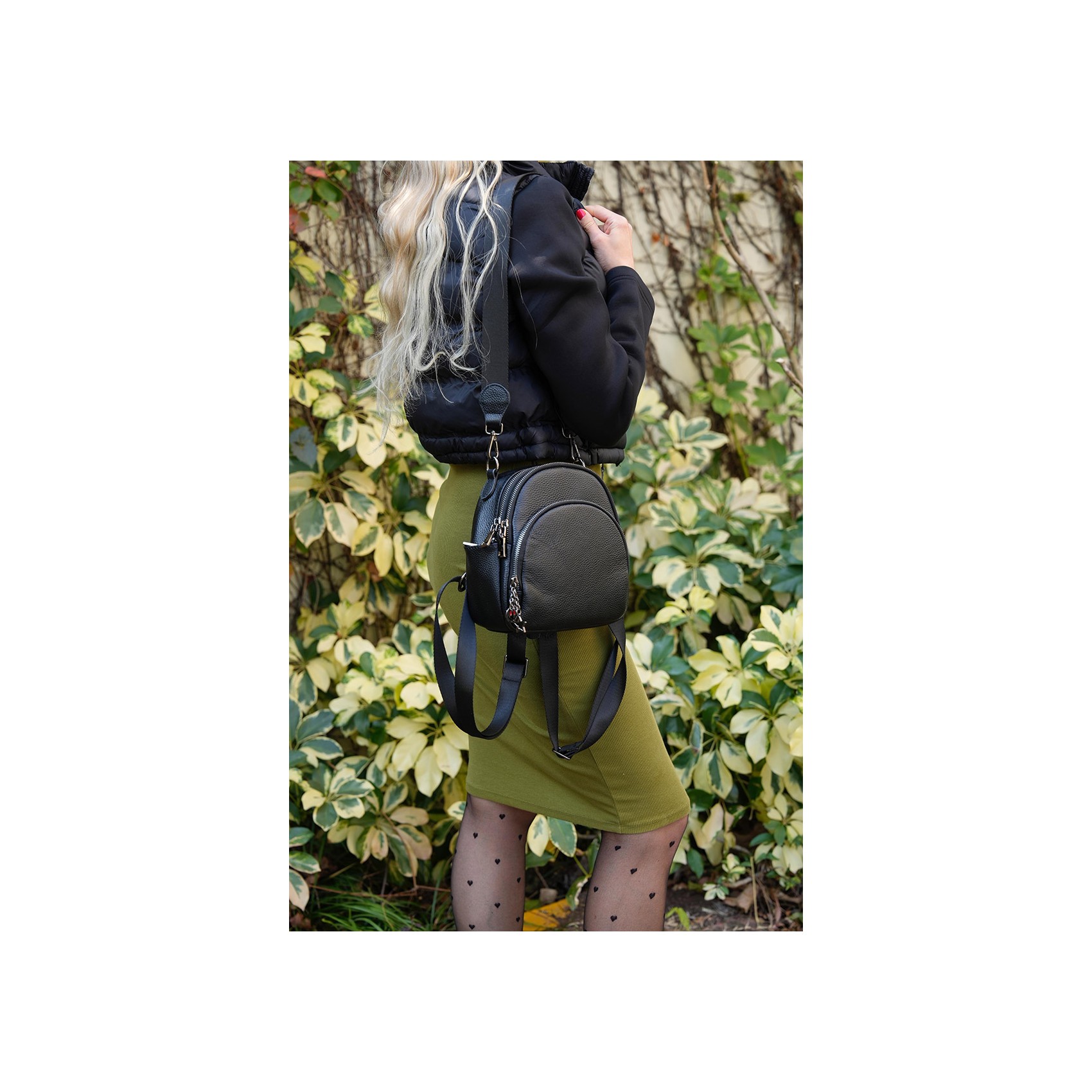 Женский кожаный рюкзак Alize черный