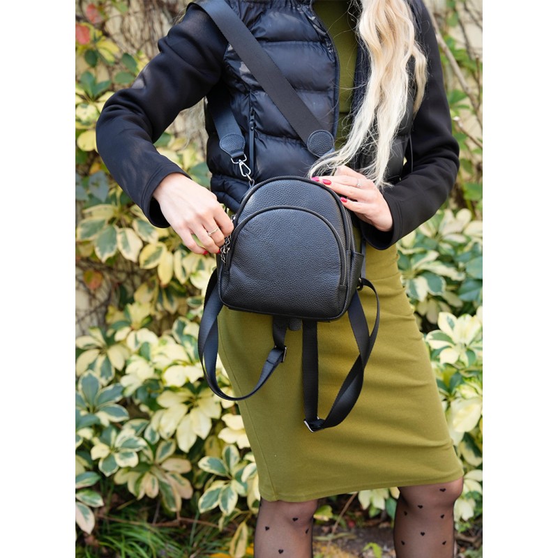 Жіночий шкіряний рюкзак Alize чорний - 26 фото