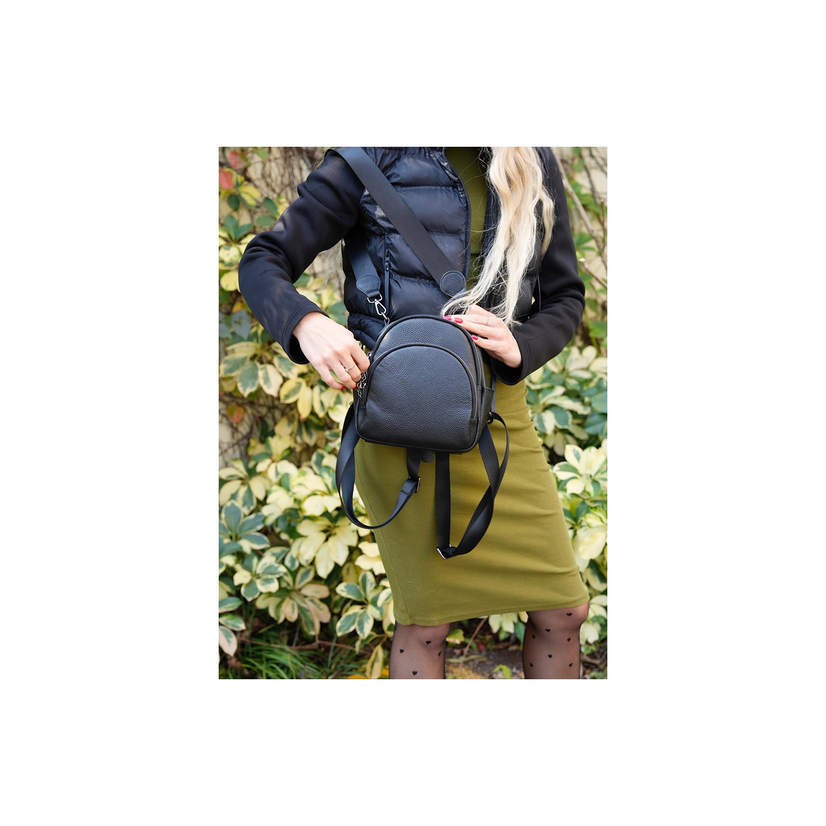 Женский кожаный рюкзак Alize черный