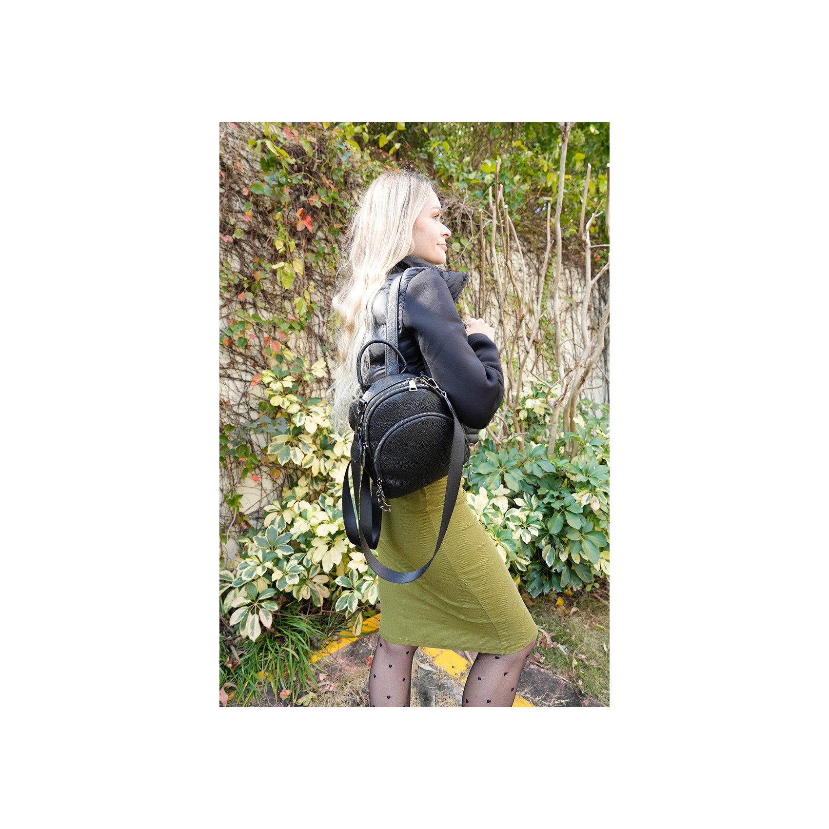 Жіночий шкіряний рюкзак Alize чорний