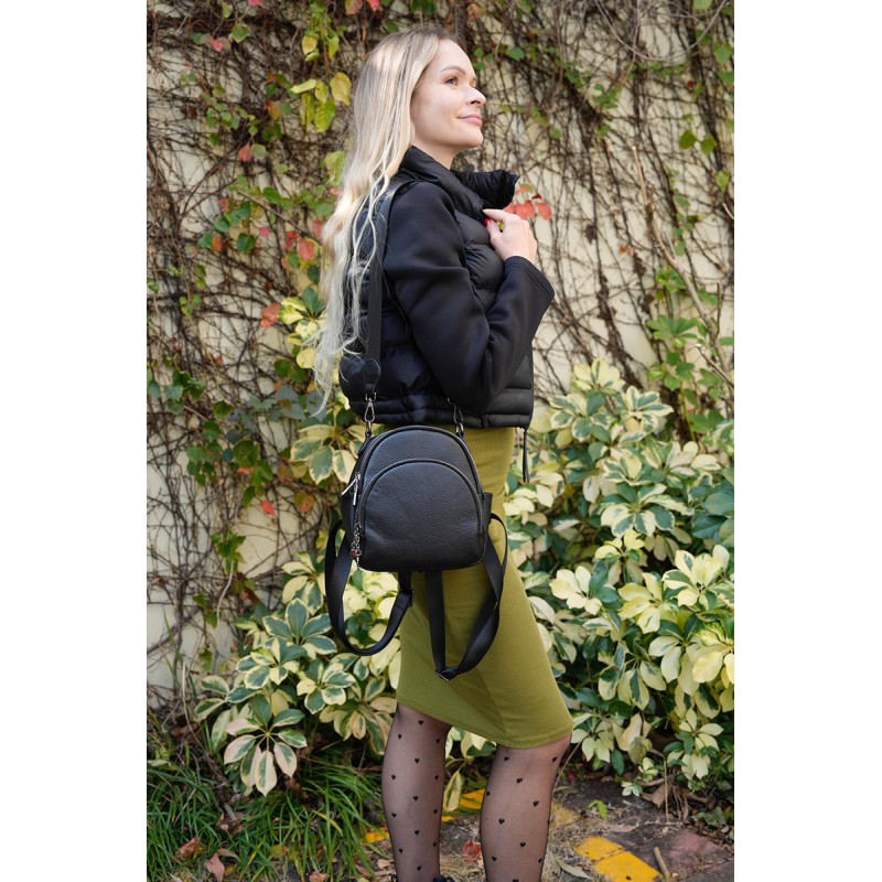 Женский кожаный рюкзак Alize черный - 3 фото
