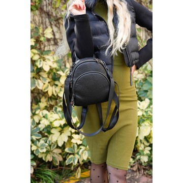 Жіночий шкіряний рюкзак Alize чорний фото